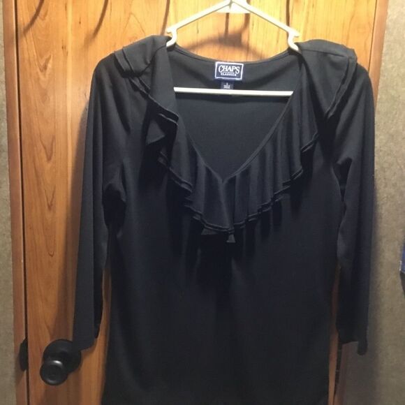 CHAPS  3/4 Sleeve Ruffled Top Sz. Small - Picture 10 of 10